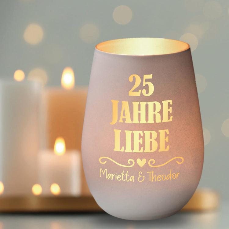 Windlicht Silberhochzeit 25 Jahre Liebe