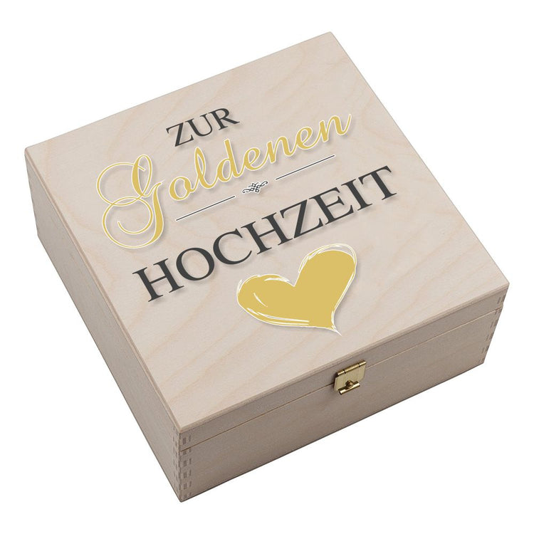 Hufeisen-Box Zur Goldenen Hochzeit (goldenes Herz)